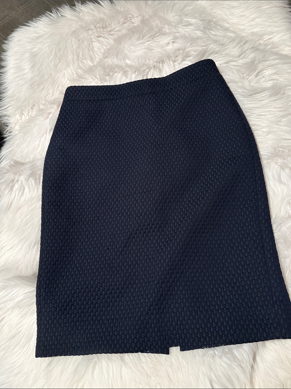 J. Crew Dark Navy Textured Pencil Skirt